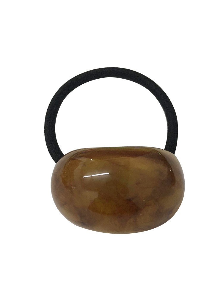 Good-looking milk coffee ~ Small milk cap oval geometric hair band, minimalist retro hair accessory, hair cord, Korean Instagram simple headwear Item Picture