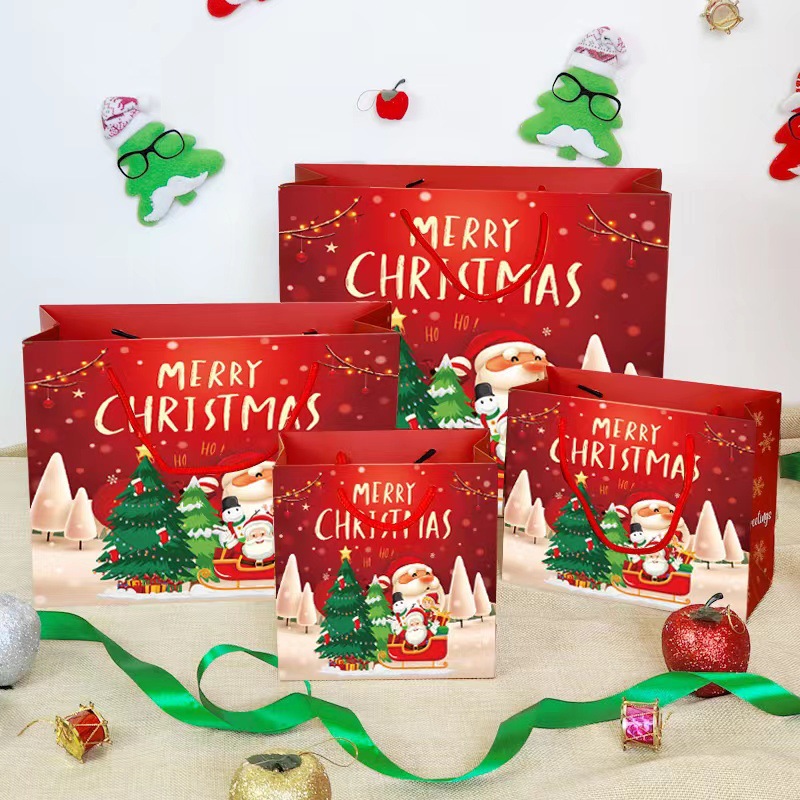 Christmas Gift Bag Large Cute Bag Paper Bag Red Small Tote Bag Gift Bag Packaging Wholesale