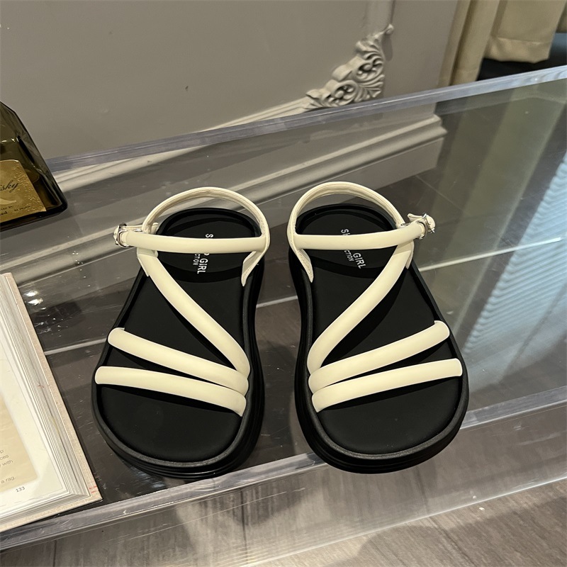 Sandals Women Summer Everything 2023 New Network Red Explosive Fairy Wind With Skirt French Roman Sandals Thick Soles details Picture