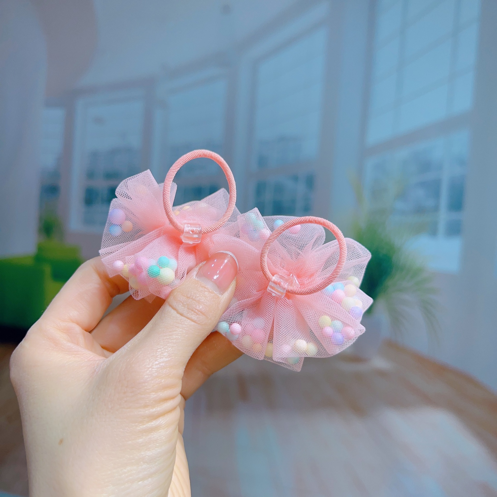 Children's Hair Accessories Cute Yarn Flower Hair Clip Scrunchie Little Girl Bangs Clip Cartoon Pacha Dog Leather Band Baby Headdress Specification drawing