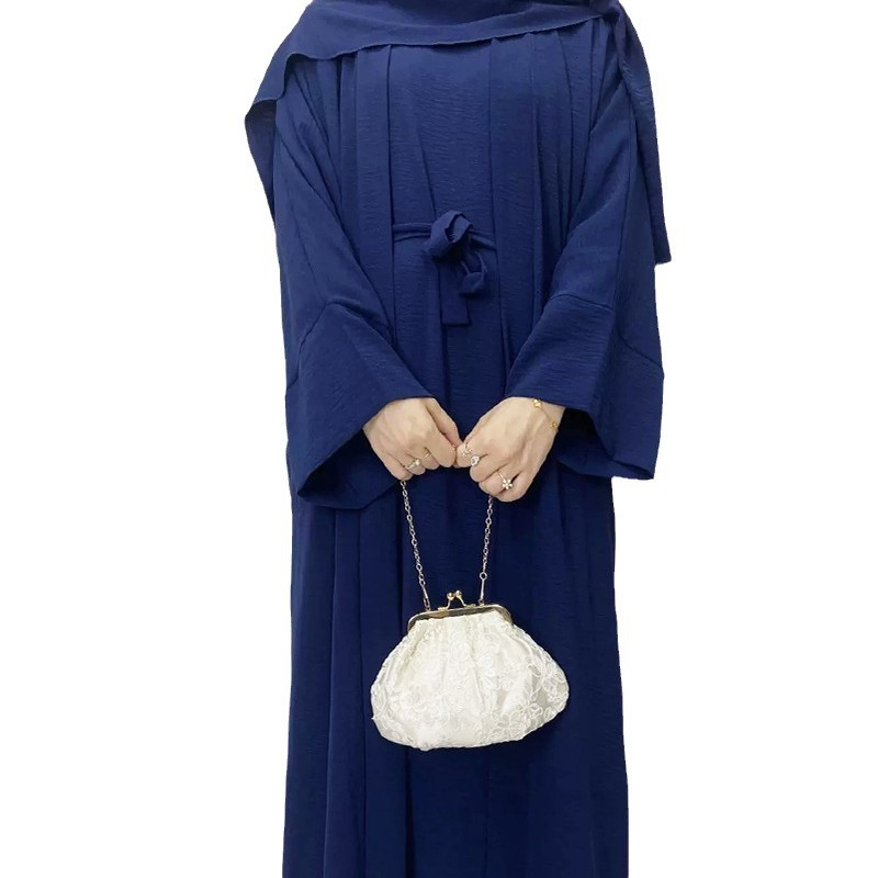 Two-piece Muslim women's dress for export with belt, two-piece cross-border women's robe for Dubai Item Picture