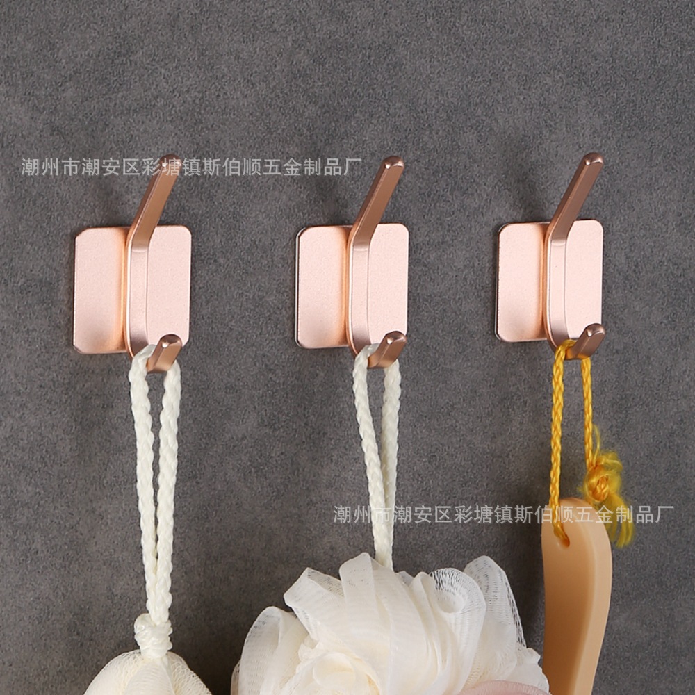 跨境太空铝免钉挂钩浴室衣钩单钩门后金属无痕挂钩厨房卫生间挂钩详情18