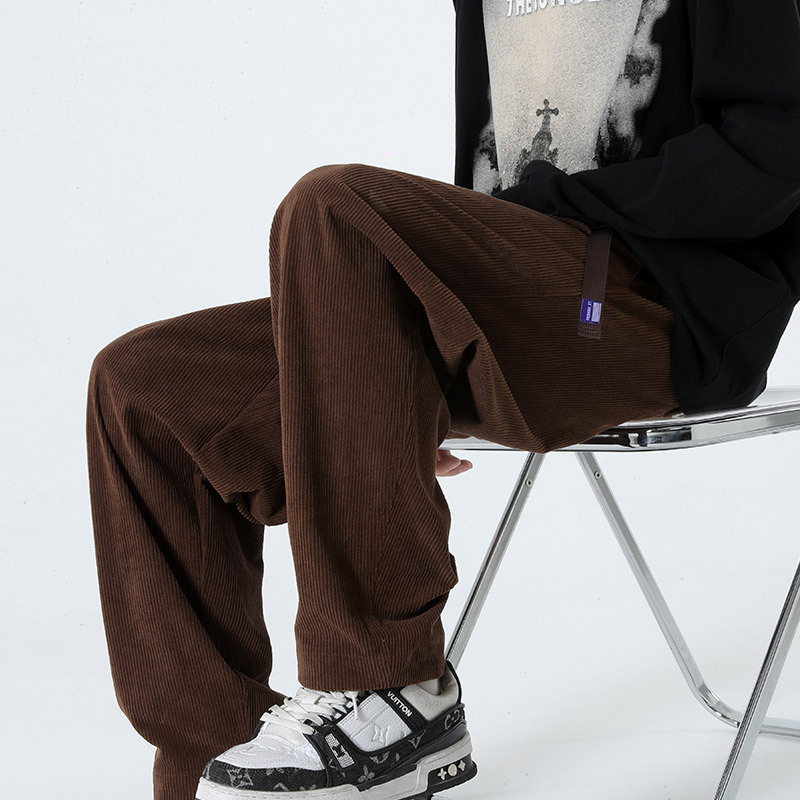 2023秋季新款灯芯绒长裤子男户外紫标潮牌宽松直筒休闲裤男女同款