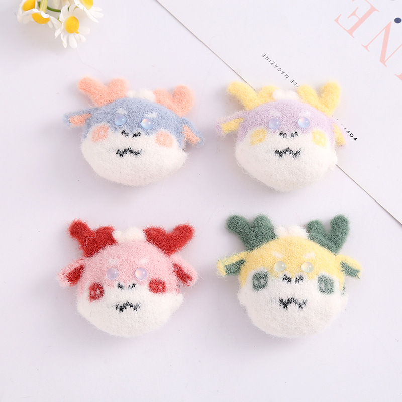 Three-Dimensional Imitation Sheep Felt Frog Rabbit Puppy Accessories Diy Cartoon Animal Children's Hair Accessories Brooch Footwear Accessories Specification drawing
