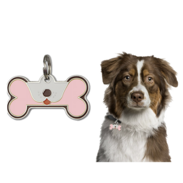 New dog collar accessory, bone pet identity dog tag, cartoon print cat necklace pendant, pet accessory Specification image