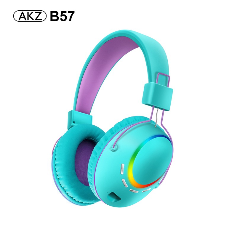 The new cross-border AKZ-B57RGB light-emitting over-ear wireless Bluetooth headphones offer a cool 20-hour battery life. TF Specification image