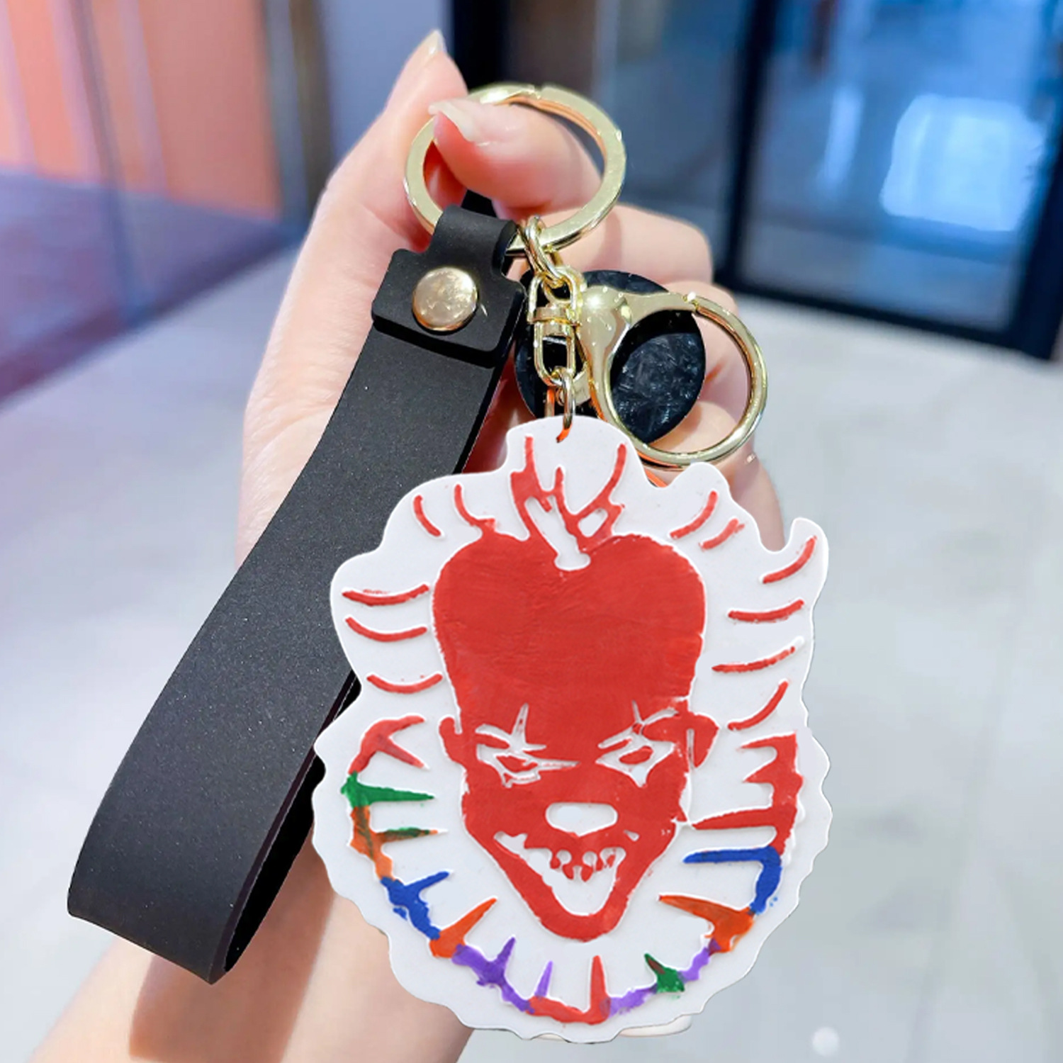diy drip glue mold Halloween skeleton ghost keychain silicone mold cross-border exclusive Specification drawing