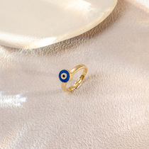 Europe and the United States cross-border sales dripping oil demon eye ring niche personality blue eye opening adjustable ring