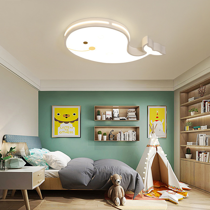 Ballena luz de habitación de niños luz de dormitorio niño dibujos animados creativos princesa cálida habitación de niñas techo luz led Specification image