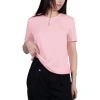 ZA Foreign Trade 160g shoulder T-shirt for women, summer seamless underwear, short-sleeved slim fit, round-neck versatile top for both inner and outer wear Item Picture