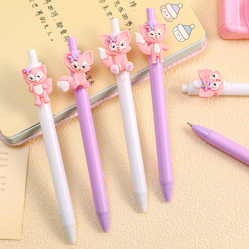 Fox Press Neutral Pen Cartoon Ins Girl Heart Press Pen Student Press Test Office Blackwater Pen 0.5 Specification drawing