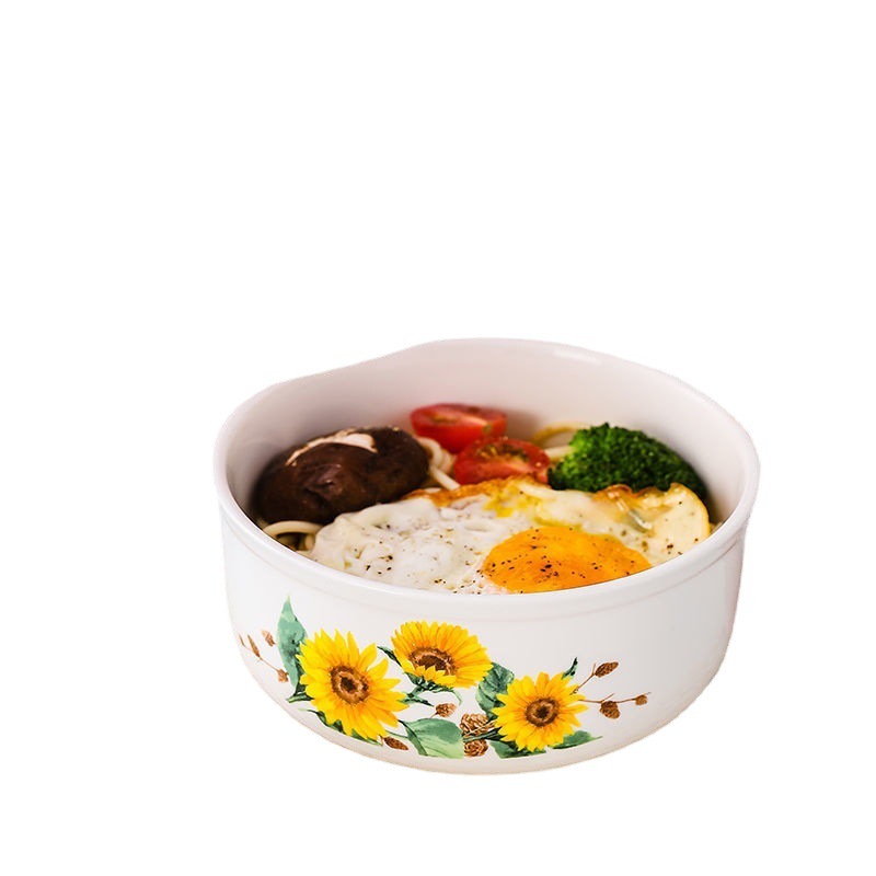 Fresh-Keeping Bowl Three-Piece Ceramic Sealed Box With Lid Microwave Lunch Box Instant Noodle Bowl Bento Box For Office Workers Item Picture