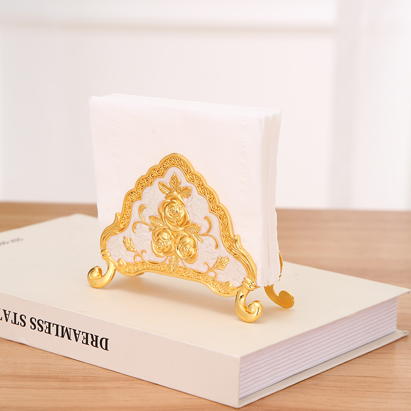 European Creative Paper Towel Rack High-Grade Three-Dimensional Simple Retro Light Luxury Western Restaurant Hotel Club Desktop Storage Clip Application Scenario