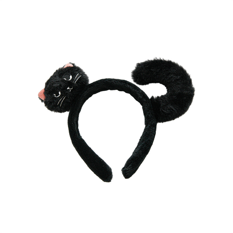 Transfronterizo de tela murciélago de pelo grueso anillo de pelo accesorios de pelo en stock wholesale halloween dress up bundy hoop fleece anillo de pelo Item Picture