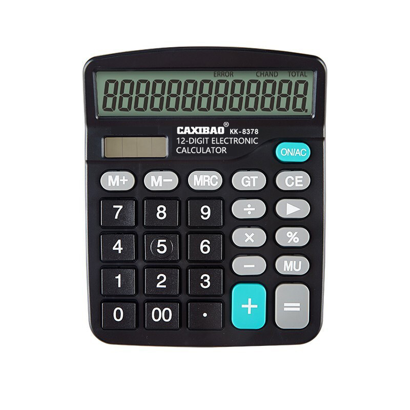 Cross-border for 12 large screen desktop computer blue and black financial office calculator to send batteries Item Picture