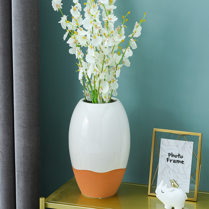 chinagoods Nordic minimalist Ceramic Vase, creative hotel home living room hydroponic flower arrangement vase, hotel retro decorative item details Picture