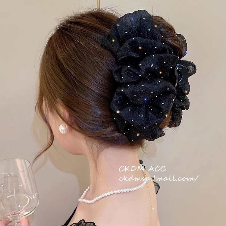 2024 New Bubble Clip Mesh Double-Sided Bow Grab Clip Hair Clip Women's Back Hair Clip Large Hair Accessories