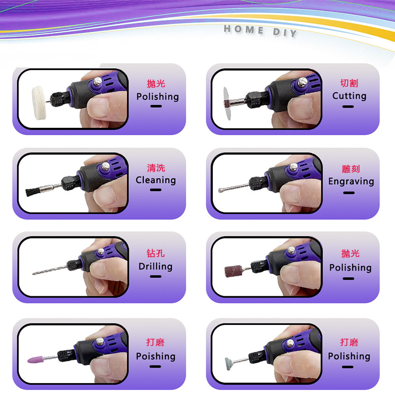Electric grinding 3.6v household engraving machine, small handheld grinding head, polishing wonder, jade engraving electric mini drill Application Scenario