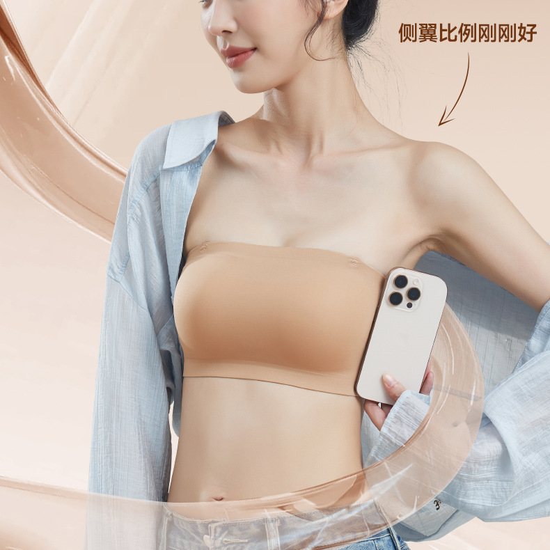 102无痕内衣文胸蹦迪不掉薄款透明肩带内衣女小胸聚拢隐形抹胸详情28
