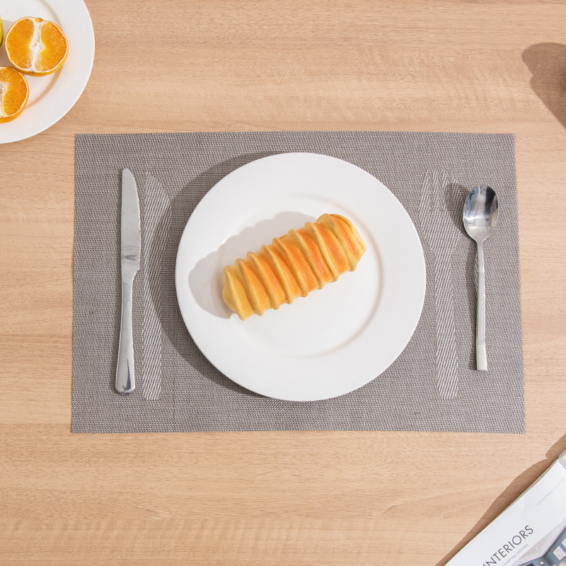 Creative European-Style Pvc Dinner Plate, Knife And Fork Mat, Patterned Waterproof And Heat-Insulating Mat, Western Tableware, Square Anti-Slip Dining Table Mat Specification drawing