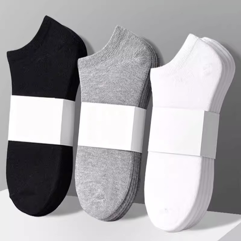 Summer men's soft sports socks, anti-odor, sweat-absorbing and breathable short tube boat socks, men's and women's disposable socks wholesale