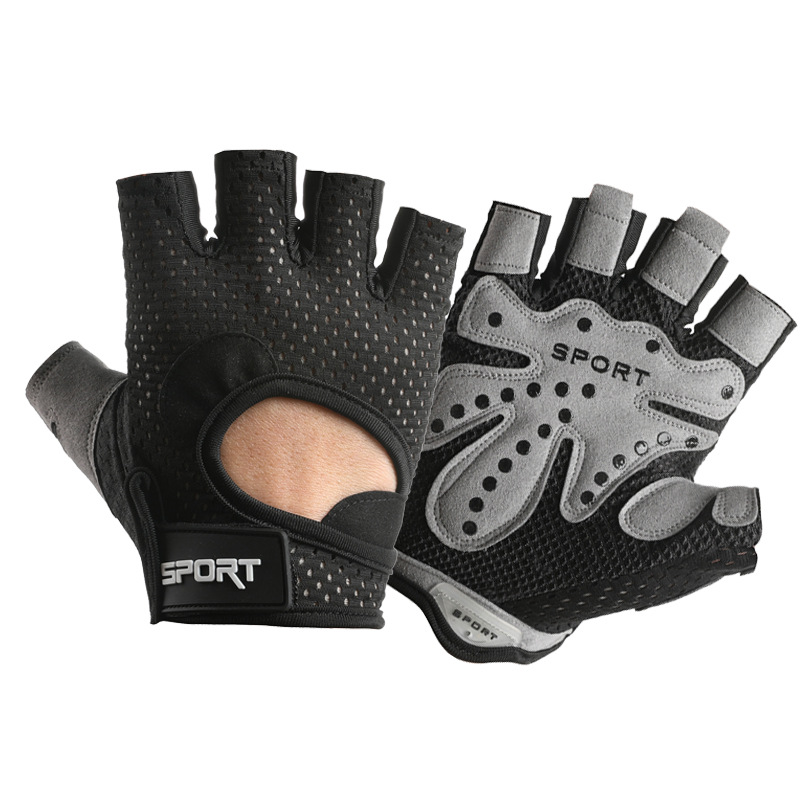 Sports gloves for men and women, fitness equipment training gloves, anti-slip single-pole cycling, wear-resistant and shock-absorbing half-finger gloves Item Picture