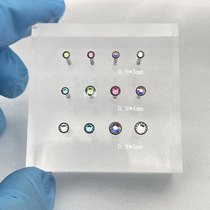 F136 titanium bound color zircon earrings G23 titanium alloy encrusted with Czech diamond 16G lip stud nose stud piercing jewelry