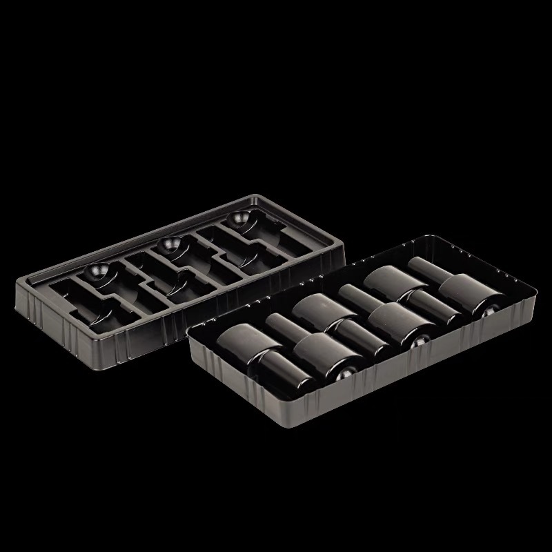 化妆品吸塑内托ps黑色防静电电子吸塑盒吸塑内托包装盒来图打样