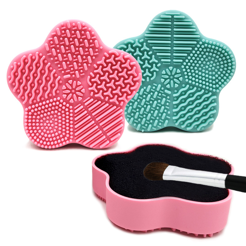 Silicone beauty brush cleaning box, dry cleaning sponge cleaner, makeup brush quick cleaning box, silicone star-shaped washing pad, exclusively for export Application Scenario