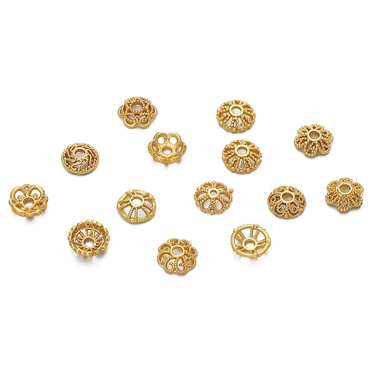 保色古法沙金/保色古法沙金/花托白底实物图