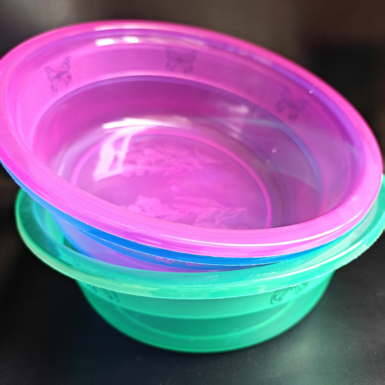 【 Zone 3-7 】32 Butterfly Basin 150 yuan per piece. 32 Butterfly basin, large plastic basin, transparent basin, vegetable and fruit washing basin, washing gift, washbasin, sales gift 2 yuan Specification image