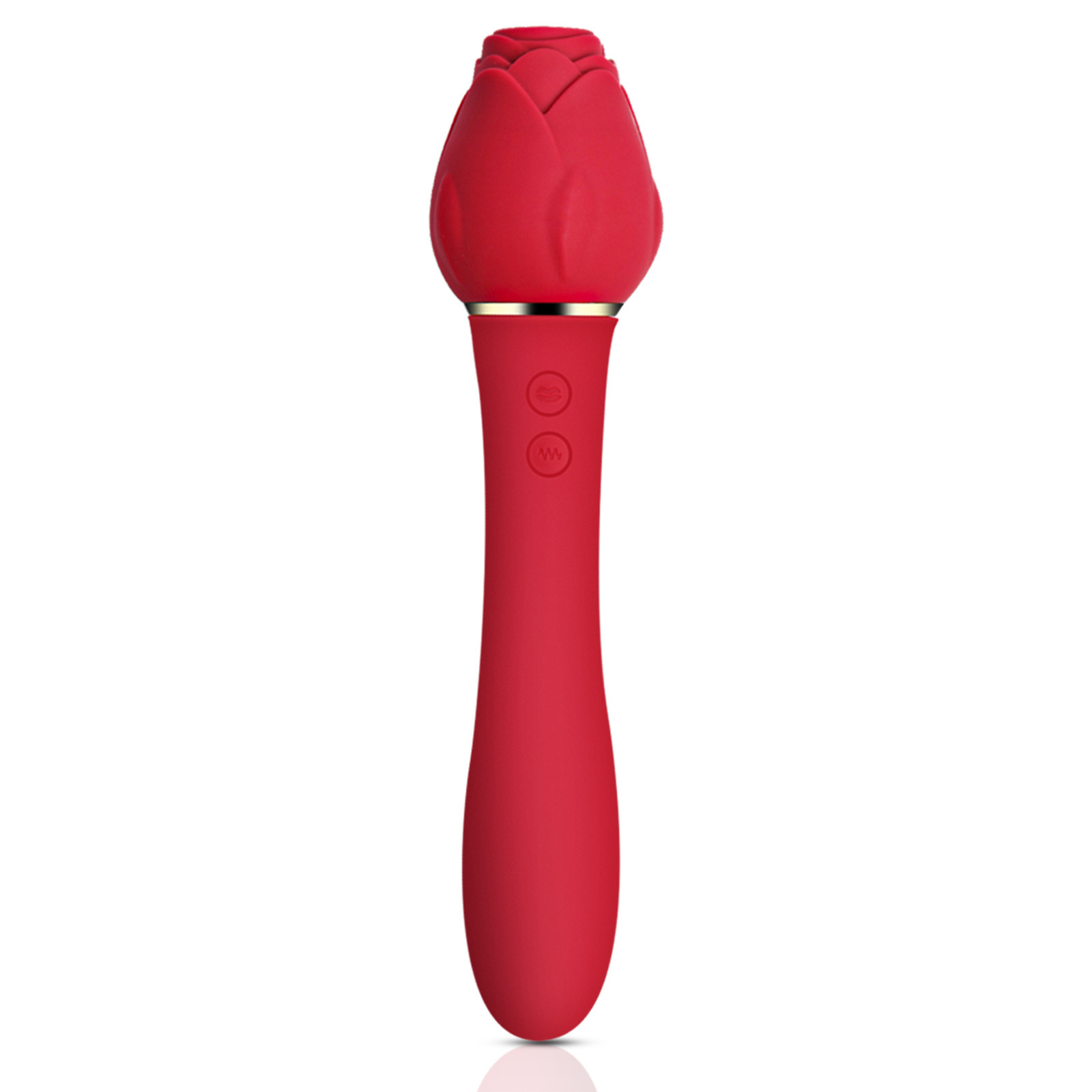 A two-headed girl uses a sucking charging vibrator to tease a jumping egg. A female masturbator is an adult sex toy Item Picture