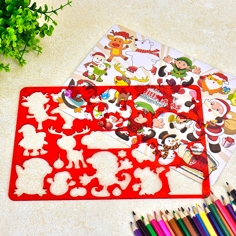 Cross border Christmas Painting Templates Children's holloway painting templates Graffiti diy ledger painting templates wholesale details Picture