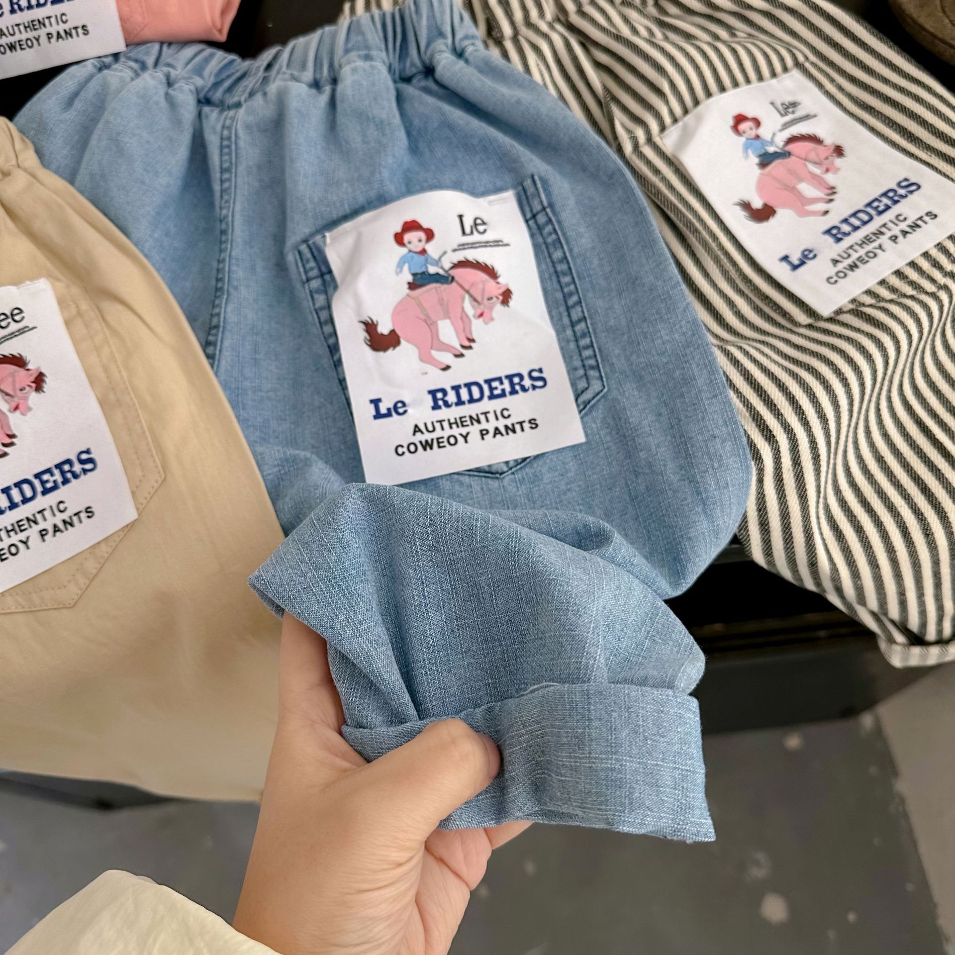 Summer children's pants, children's mosquito repellent pants, boys' jeans, girls' casual pants 2023 summer style one-piece consignment details Picture