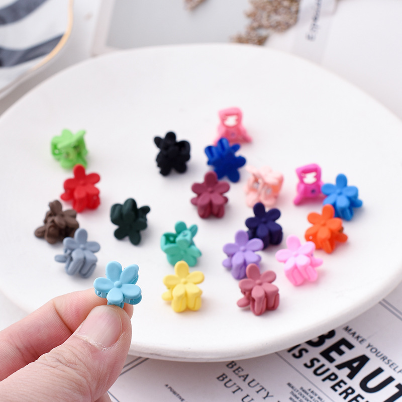 Cute little hair clips for children, small grab clips, cartoon hair clip clips for little girls, plum blossom matte plastic edge clips, hair accessories Item Picture