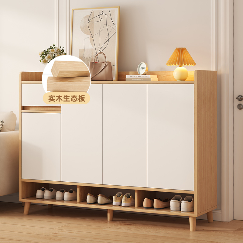 Solid wood shoe cabinet, floor-standing and wall-mounted integrated entrance cabinet for home corridor entrance, simple, modern, durable and large-capacity cabinet