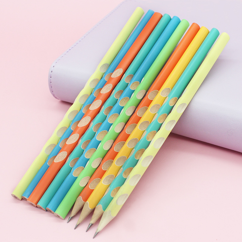 福佑铅笔批发三角洞洞笔小学生奖品素描绘画铅笔刻字铅笔马卡龙hb铅笔