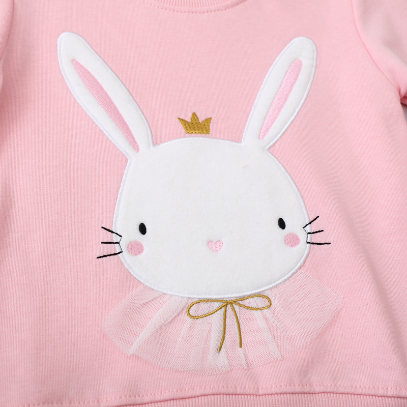 New spring and autumn collection of girls' pullover hoodies and baby tops for children aged 2 to 7 Specification image