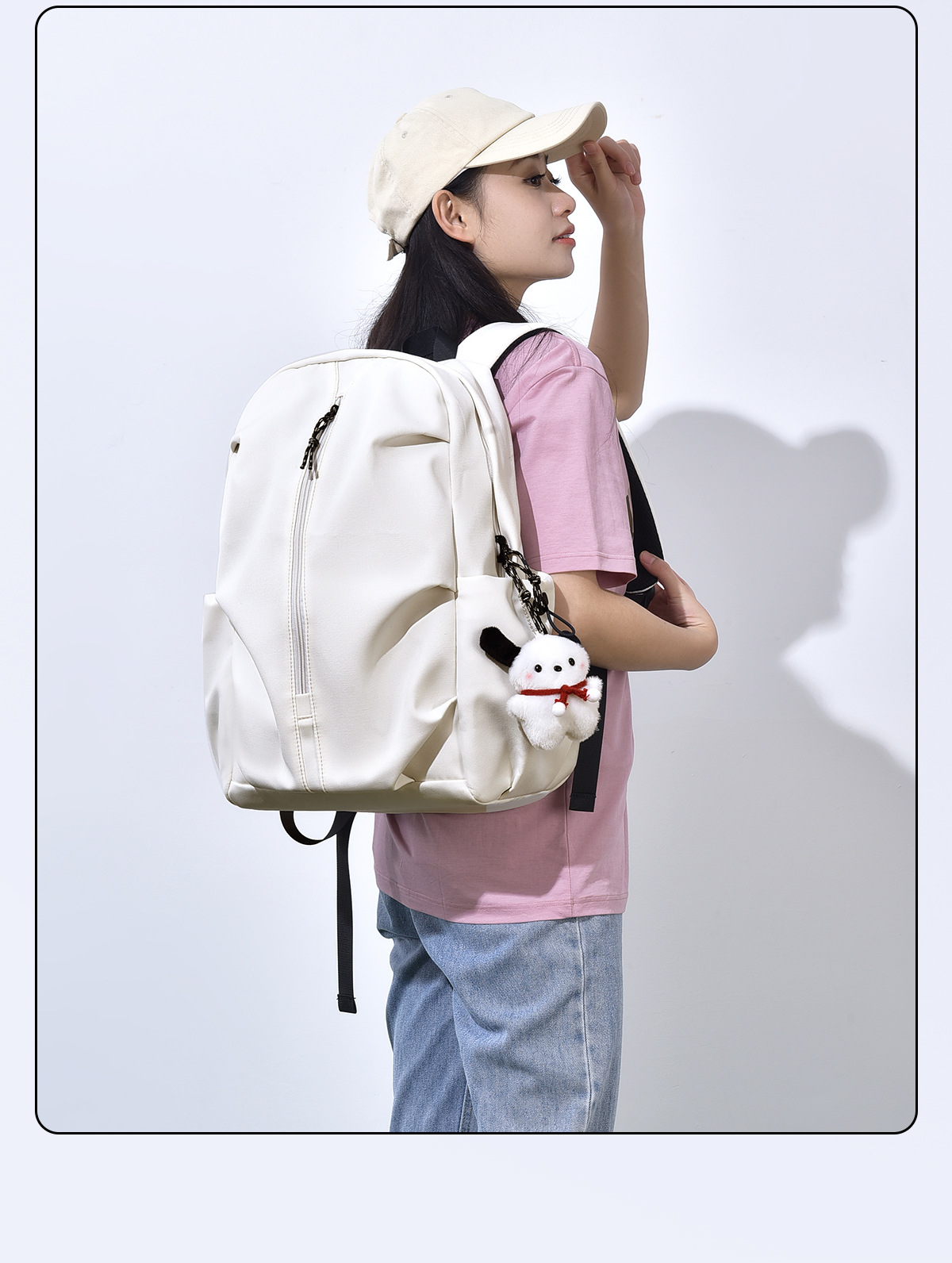 严选韩版情侣书包时尚轻便双肩包男女初高中生大学生旅行背包批发详情6