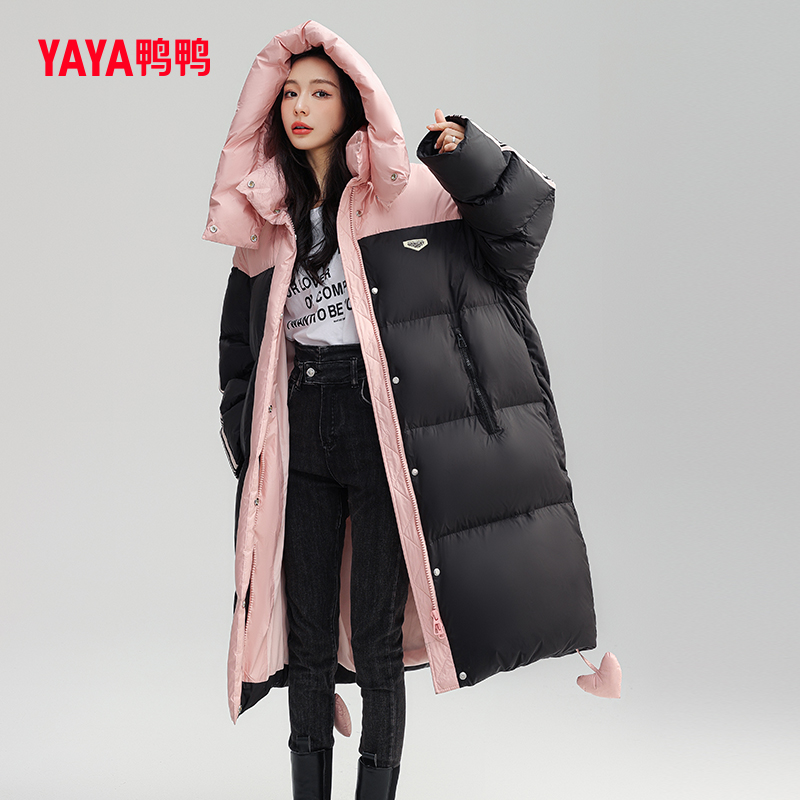Duck Duck Autumn New Down Jacket Women's Korean Version Thickened Trend Fashion Long Warm Down Coat L Specification drawing