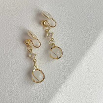 Tea tie earring mosquito coil ear clip design sense no piercing female cat's eye earrings round face slimming earring wholesale