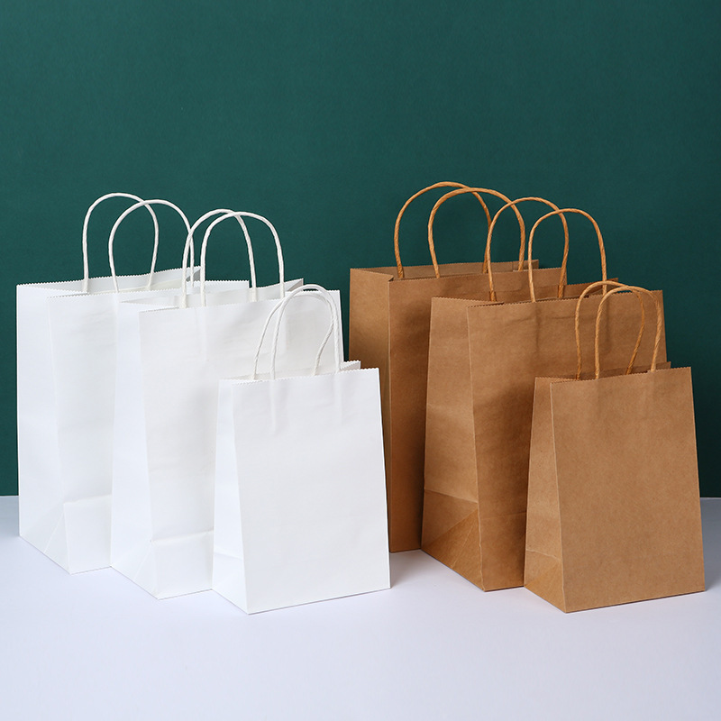 Customized kraft paper bags for packaging, colorful shopping gift paper bags for malls, dessert and milk tea takeout paper bags from manufacturers details Picture