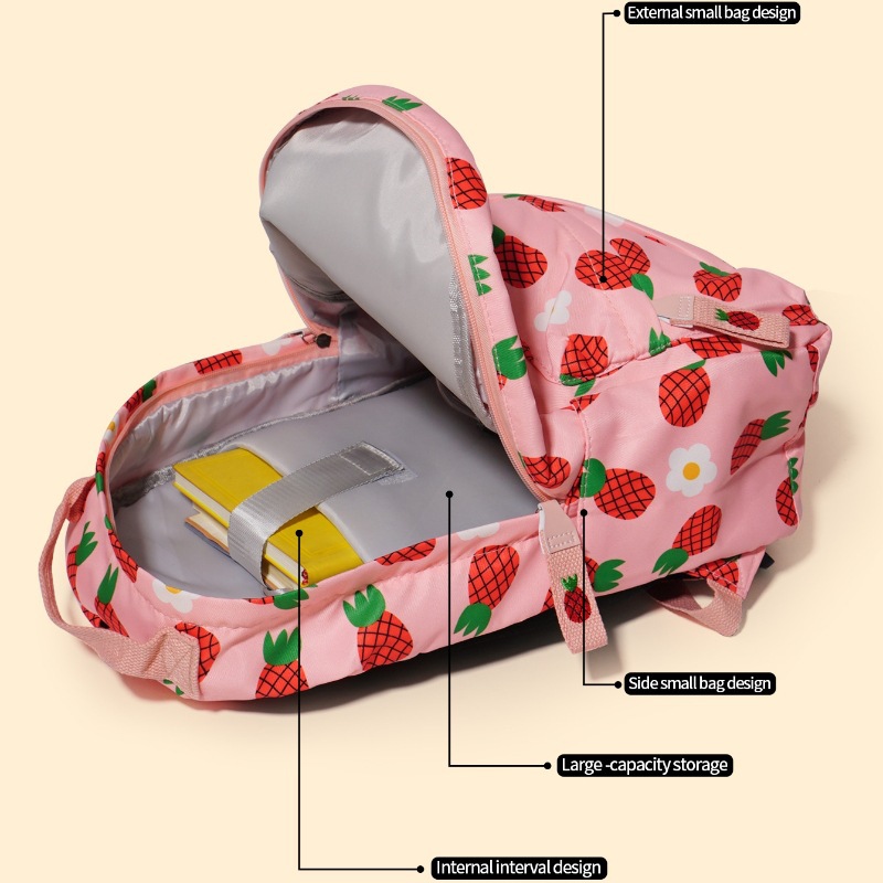 Cross-border double-shoulder multi-color large-capacity fashionable three-piece set, casual sports bag, travel schoolbag, lunch bag details Picture