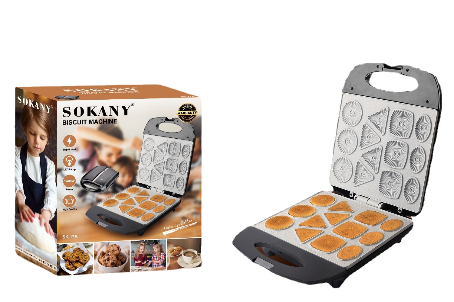 Sokany17A Multifunctional waffle machine Household egg roll machine Sandwich breakfast machine