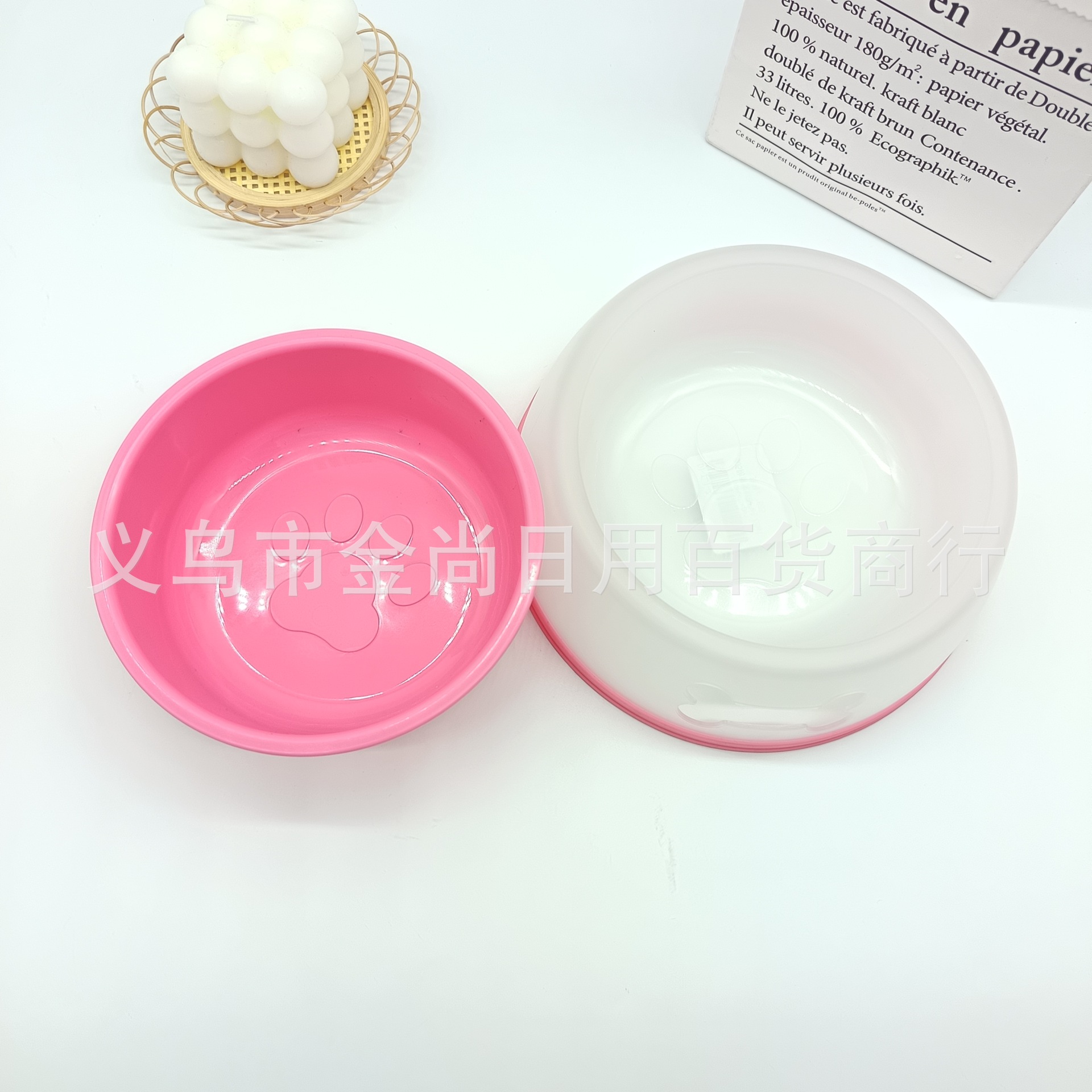 Cat and dog bowls, pet supplies, transparent color, anti-tipping, neck protectors, drinking water, detachable double bowls, cross-border wholesale stock, feeding Application Scenario