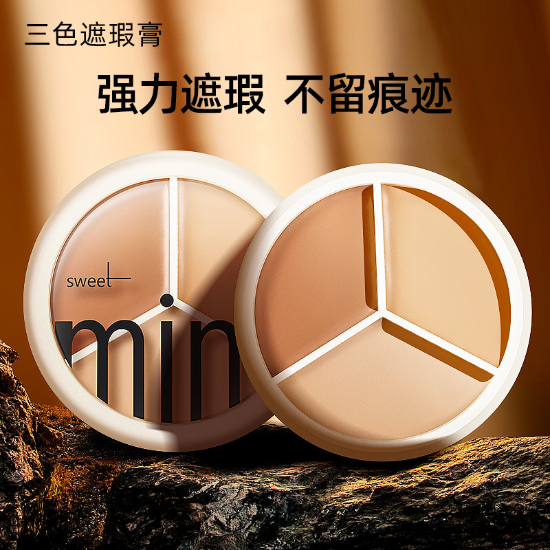 Three-Color Concealer For Covering Acne Marks, Spots, Dark Circles, Acne Repair, And Facial Cover-Up. Special Foundation And Concealer