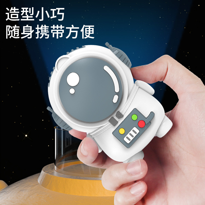 新品宇航员无叶迷你口袋风扇USB充电可挂脖便携式手持桌面风扇图