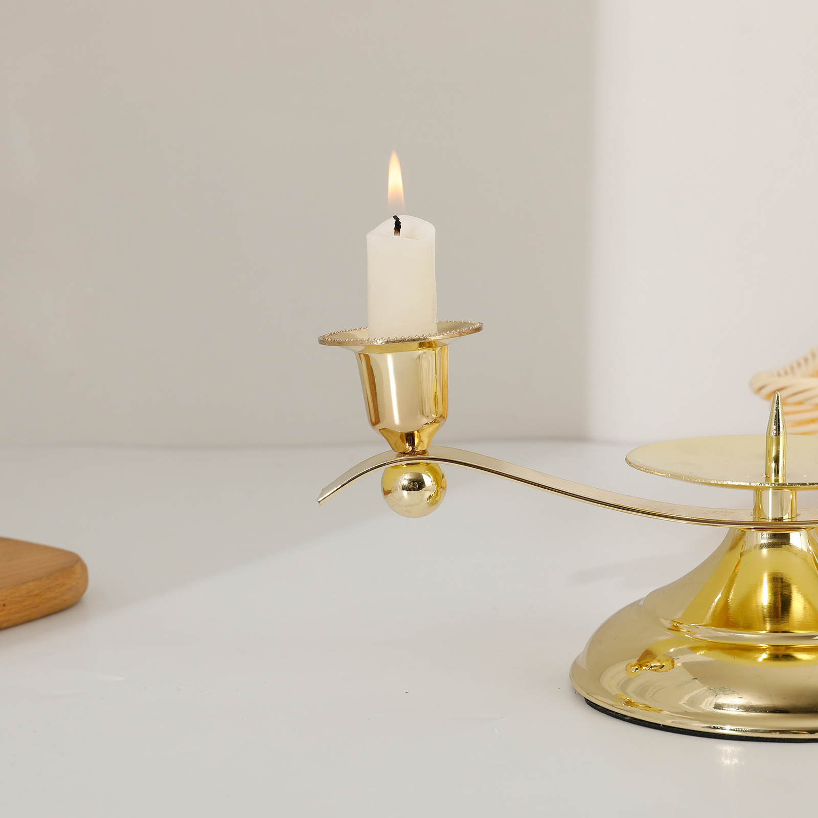 Vintage Candlestick Home Decoration Iron Art Candle Table Photo Props Sample Room Decoration Balance Candle Table Specification drawing