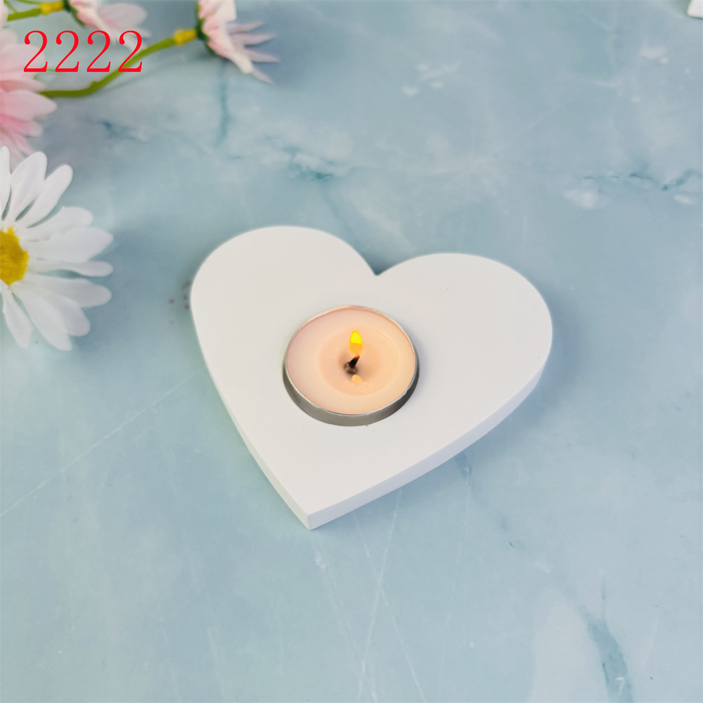 ins Style Valentine's Day Love Candlestick gypsum mold Love candlestick desktop decoration Silicone mold details Picture