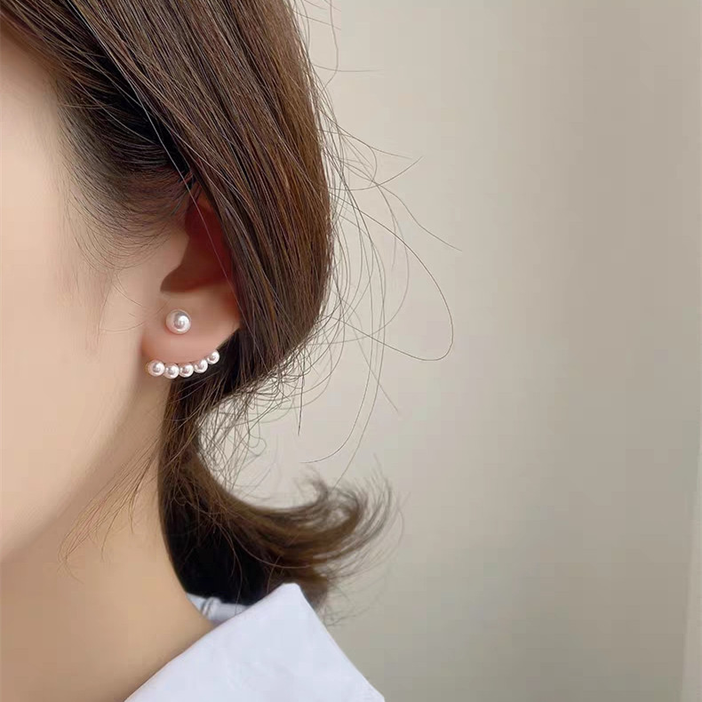 925 Silver Needle Anna With The Korean Version Of Dongdaemun Pearl Earrings Female A Pair Of Earrings Bag Earlobe Earrings details Picture